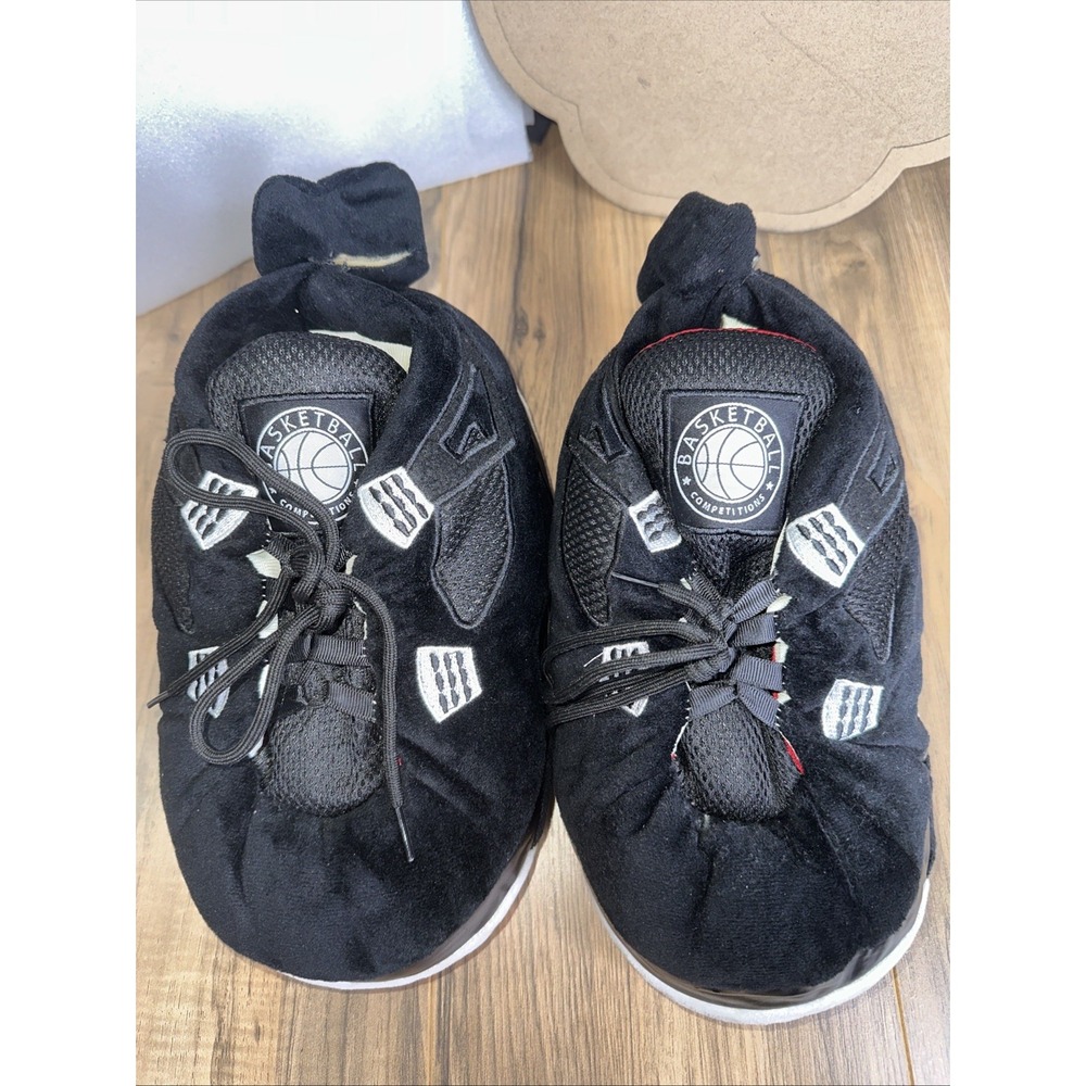 Nike Air Jordan 4 Black Plush Slippers‎ One Size Fits Most